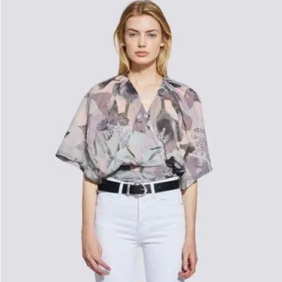 IRO Paris “Berni” Print Wrap Top Multicolor Size 36 (US 4) New With Tags! - Picture 1 of 14